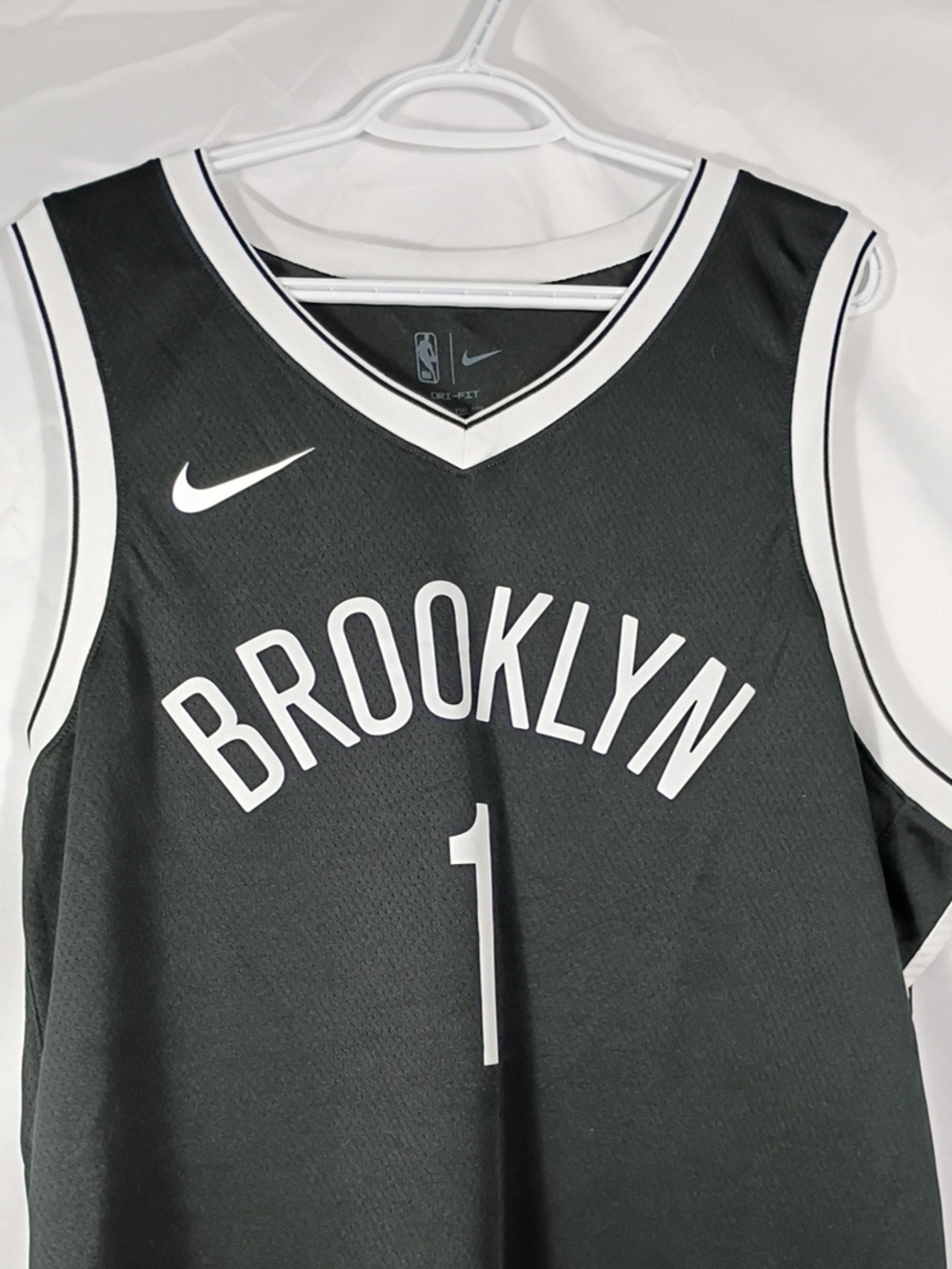 EUC Mikal Bridges Brooklyn Nets Nike Black Swingman Jersey Size 56 XXL NBA - Picture 3 of 9